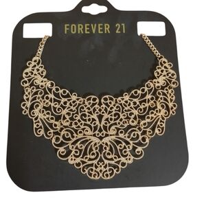 Forever 21 Gold Filigree Bib Necklace
